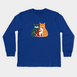 Three different cats Kids Long Sleeve T-Shirt